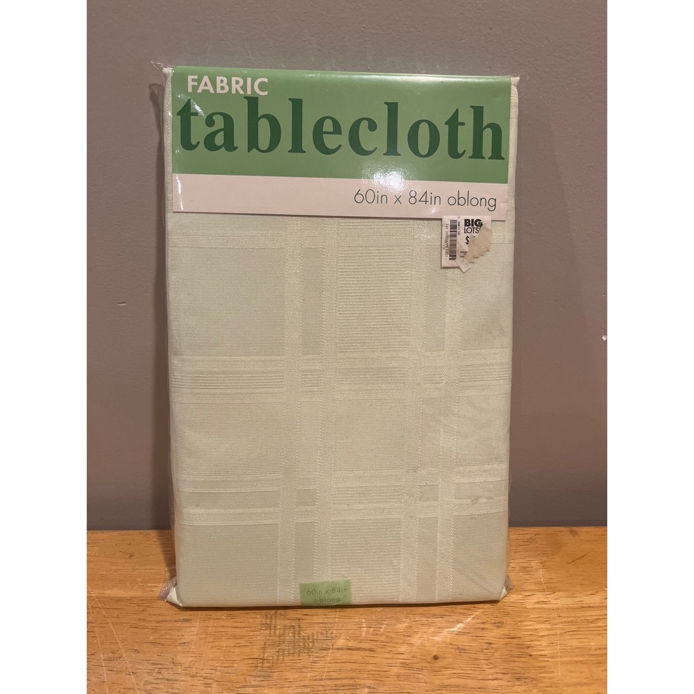 Fabric Tablecloth Oblong 60‎ x 84 Plaid Mint Easter Green Table Cover New